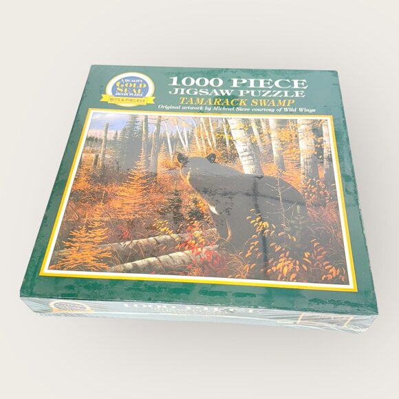Tamarack Swamp 1000 Piece Bear Jigsaw Puzzle Bits & Pieces Gold Seal New - Picture 2 of 4
